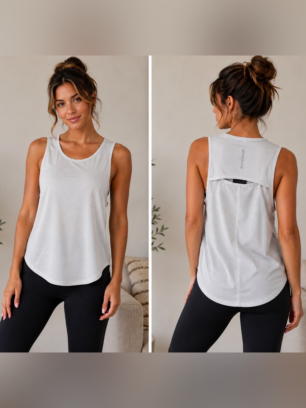 ENDVR Performance Mesh Tank Top Gray Athletic Workout Sleeveless Vent Back NWT